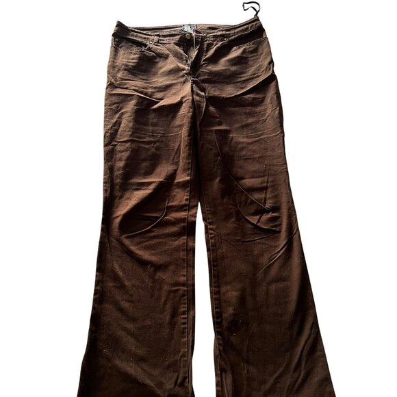 Jones New York Signature Womens Brown Stretch Flared Pants Size 12 - Picture 1 of 7